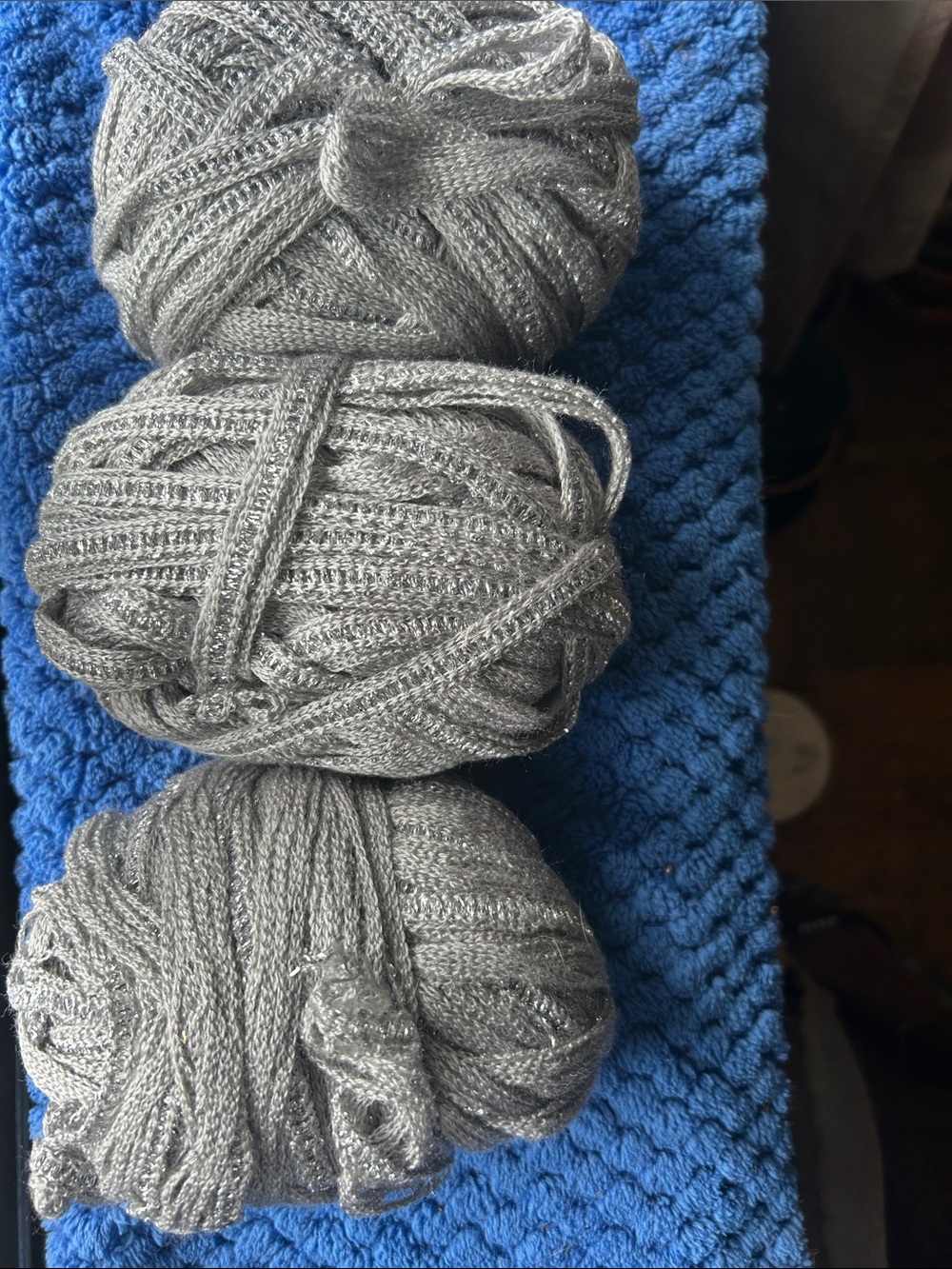 Silver Sparkle Ribbon Yarn - Multipurpose Home Crafting UNUSED